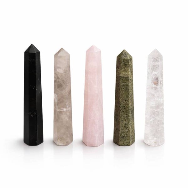 Rose Quartz Six-Sided Obelisk Point – Approx. 11cm