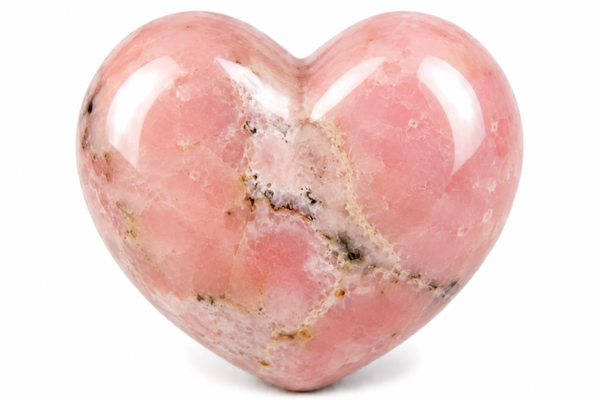 Pink Opal Heart Large in Pouch