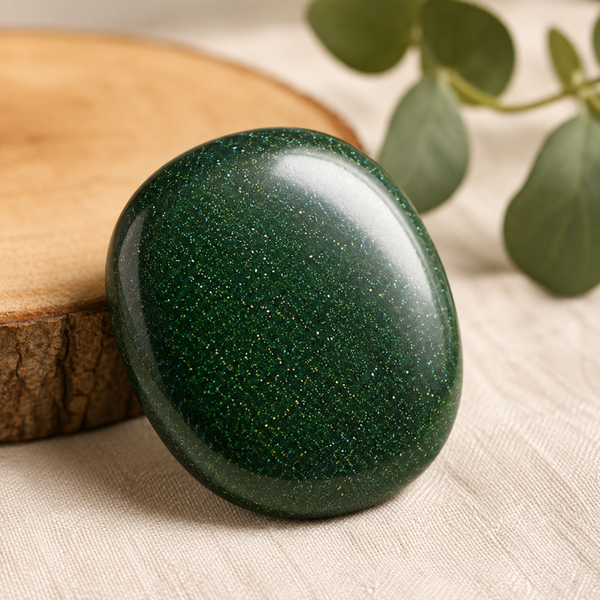 Green Goldstone Thumb Stone