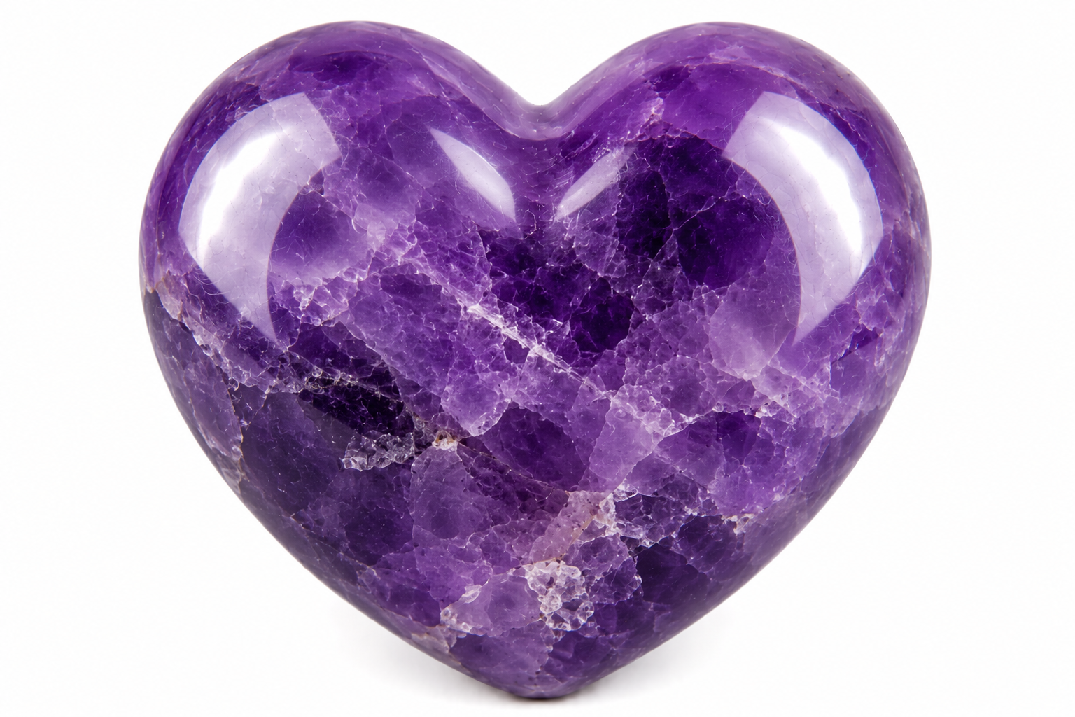 Amethyst Heart Large in Pouch