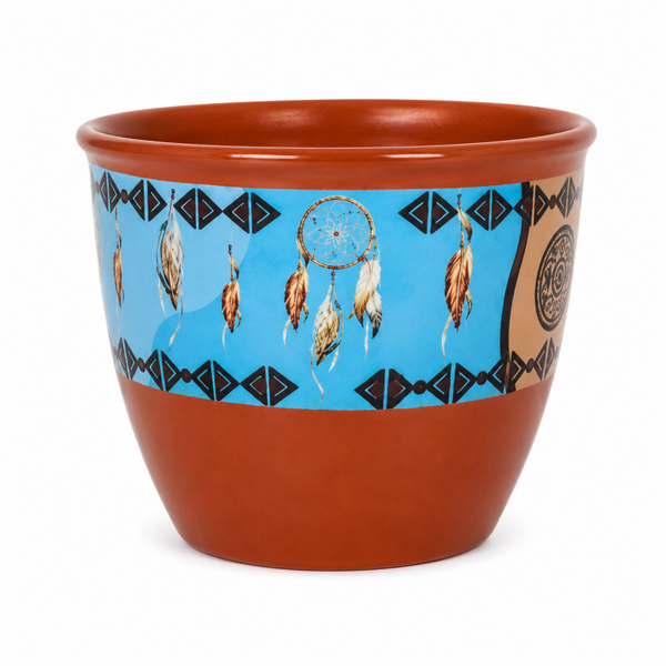 Terracotta Ceramic Smudge Bowl – Dream Catcher Design