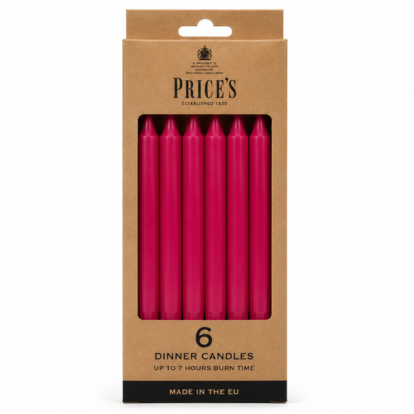 Fuchsia Dinner Candles (Pack of 6)