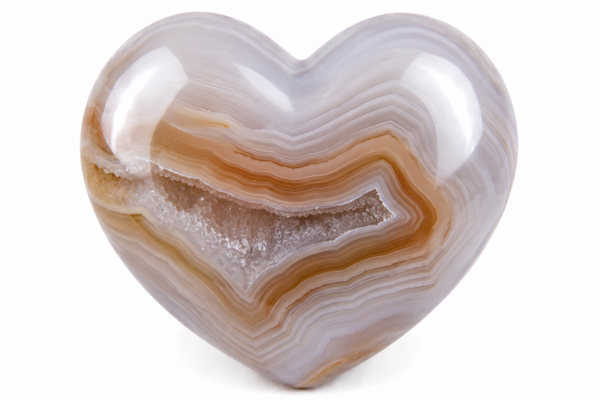 Agate Heart Large in Pouch