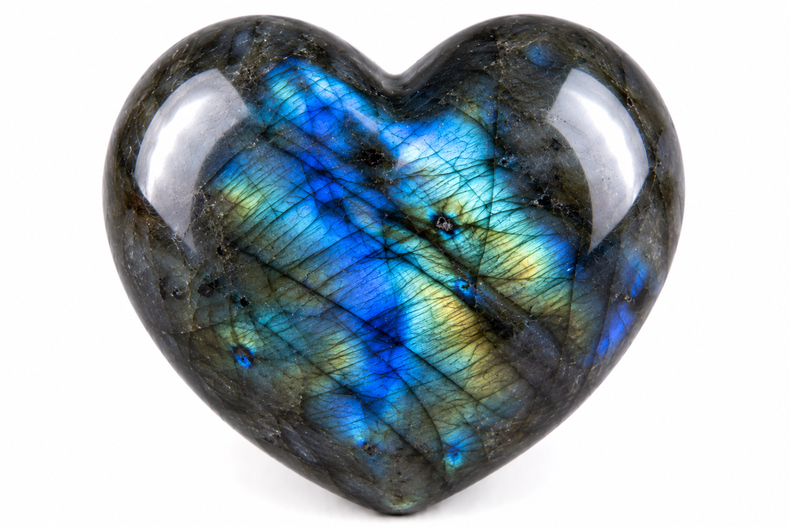 Labradorite Heart Large in Pouch