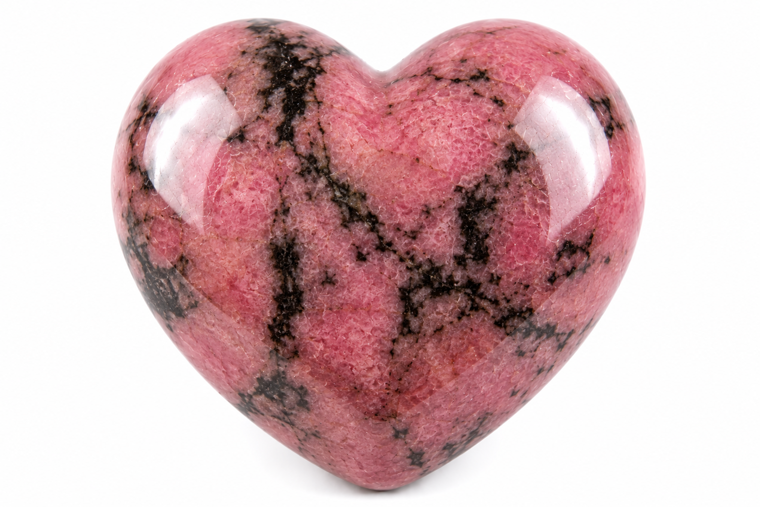 Rhodonite Heart Large in Pouch