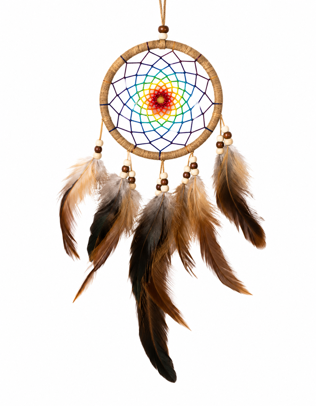 Dream Catcher with Brown Feathers Medium