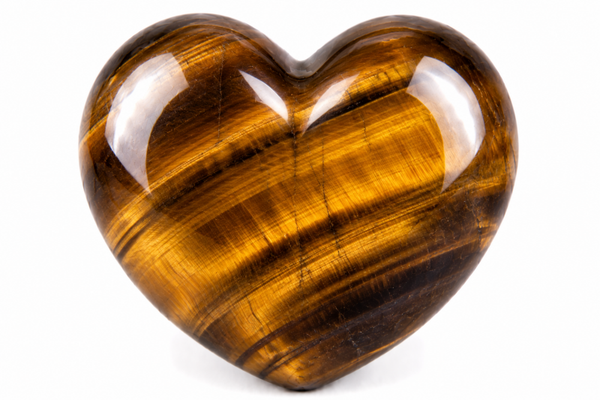 Tiger's Eye Heart Large in Pouch