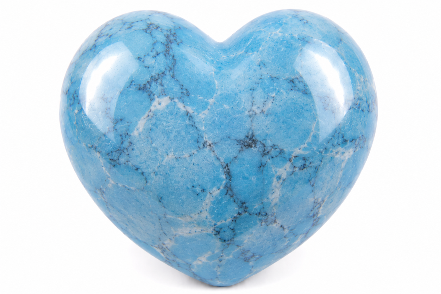 Blue Howlite Heart Large in Pouch