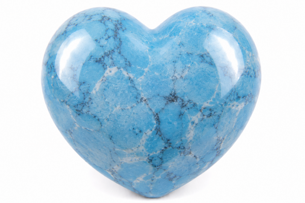 Blue Howlite Heart Large in Pouch