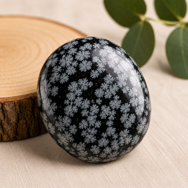 Snowflake Obsidian Thumb Stone