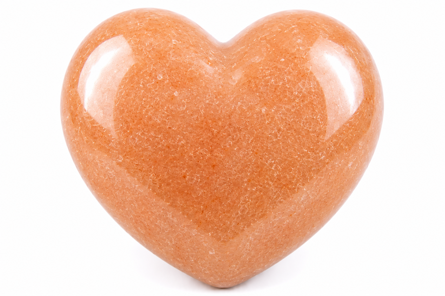 Peach Aventurine Heart Large in Pouch