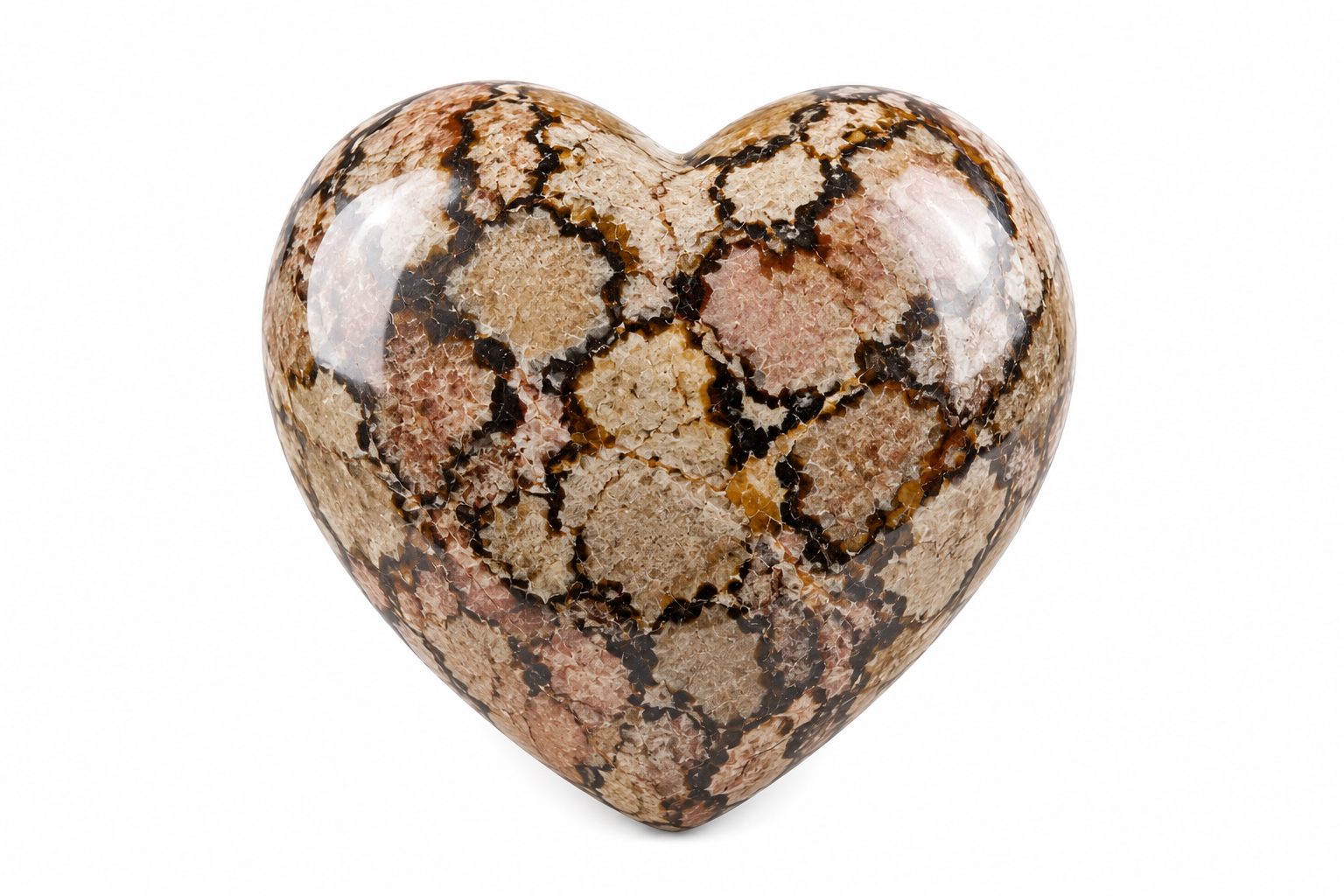 Snakeskin Jasper Heart Large in Pouch