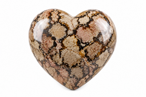 Snakeskin Jasper Heart Large in Pouch