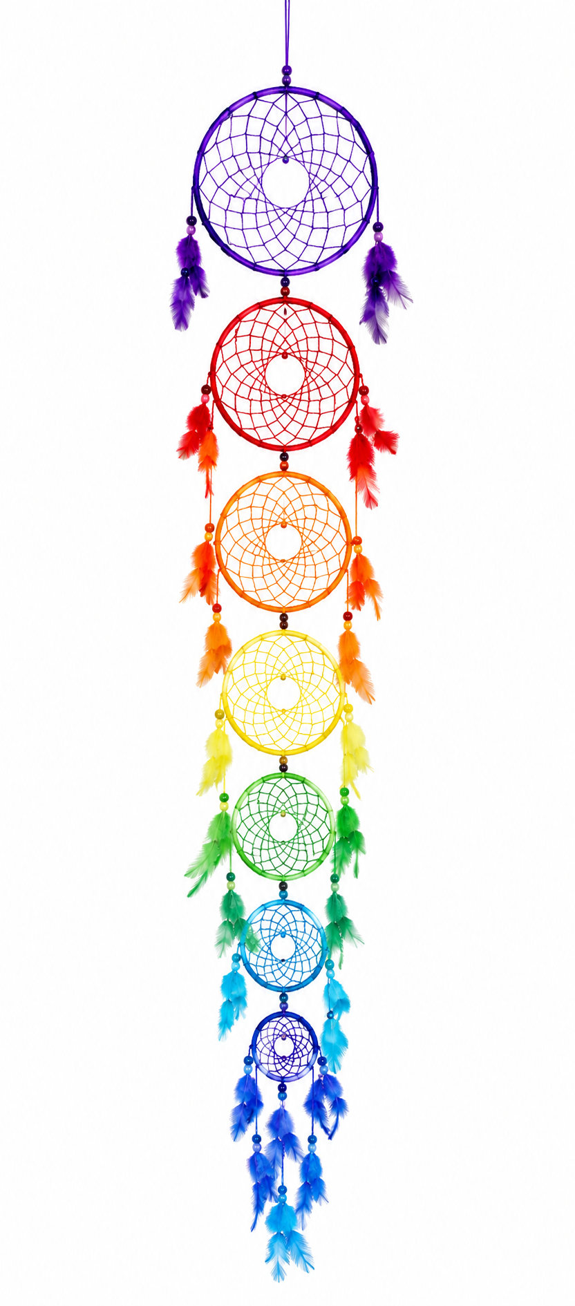 Coloured Dreamcatcher Chakra Extra Long (Fair Trade)
