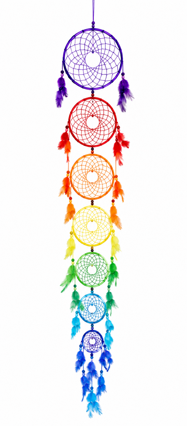Coloured Dreamcatcher Chakra Extra Long (Fair Trade)