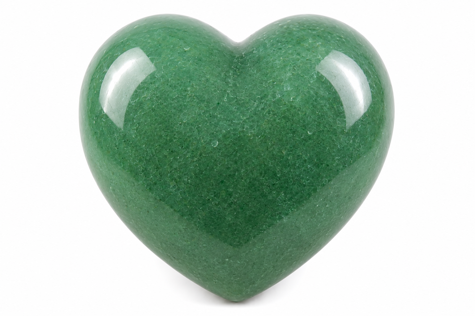 Green Aventurine Heart Large in Pouch
