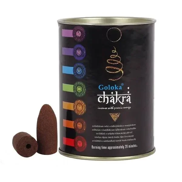 Goloka Chakra Backflow Incense Cones (24 Cones)