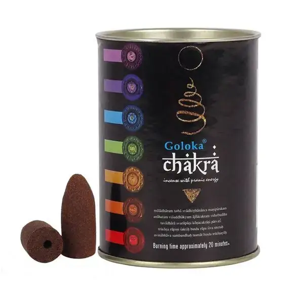 Goloka Chakra Backflow Incense Cones (24 Cones)