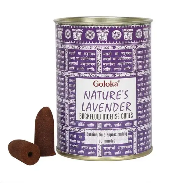 Lavender Goloka Backflow Incense Cones 24s