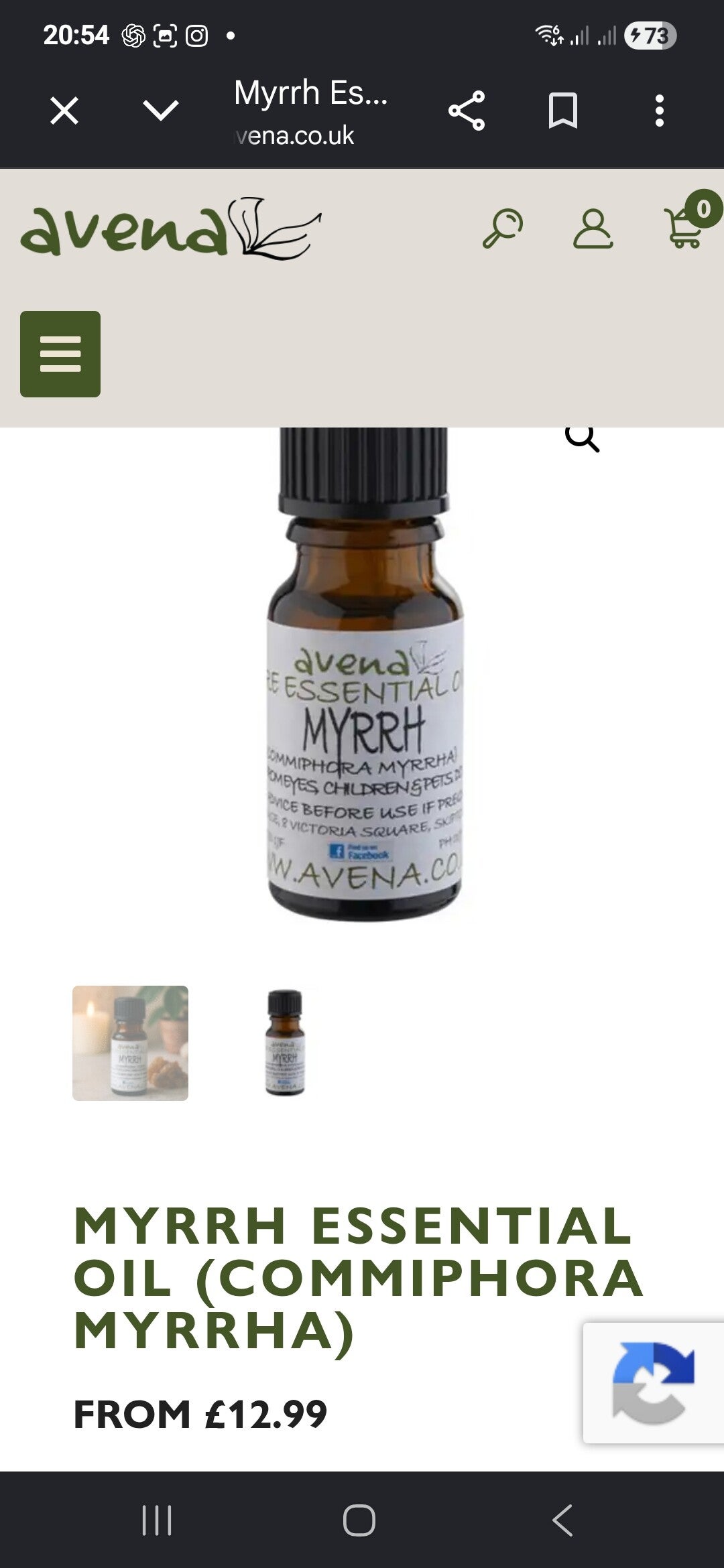 Myrrh Essential Oil (Commiphora myrrha) 10ml