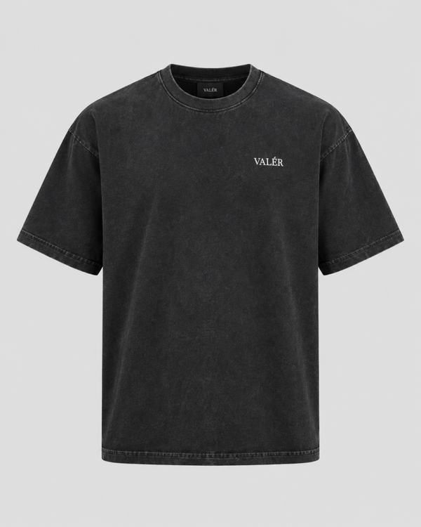 VALÉR Heavyweight Tee – Washed Black