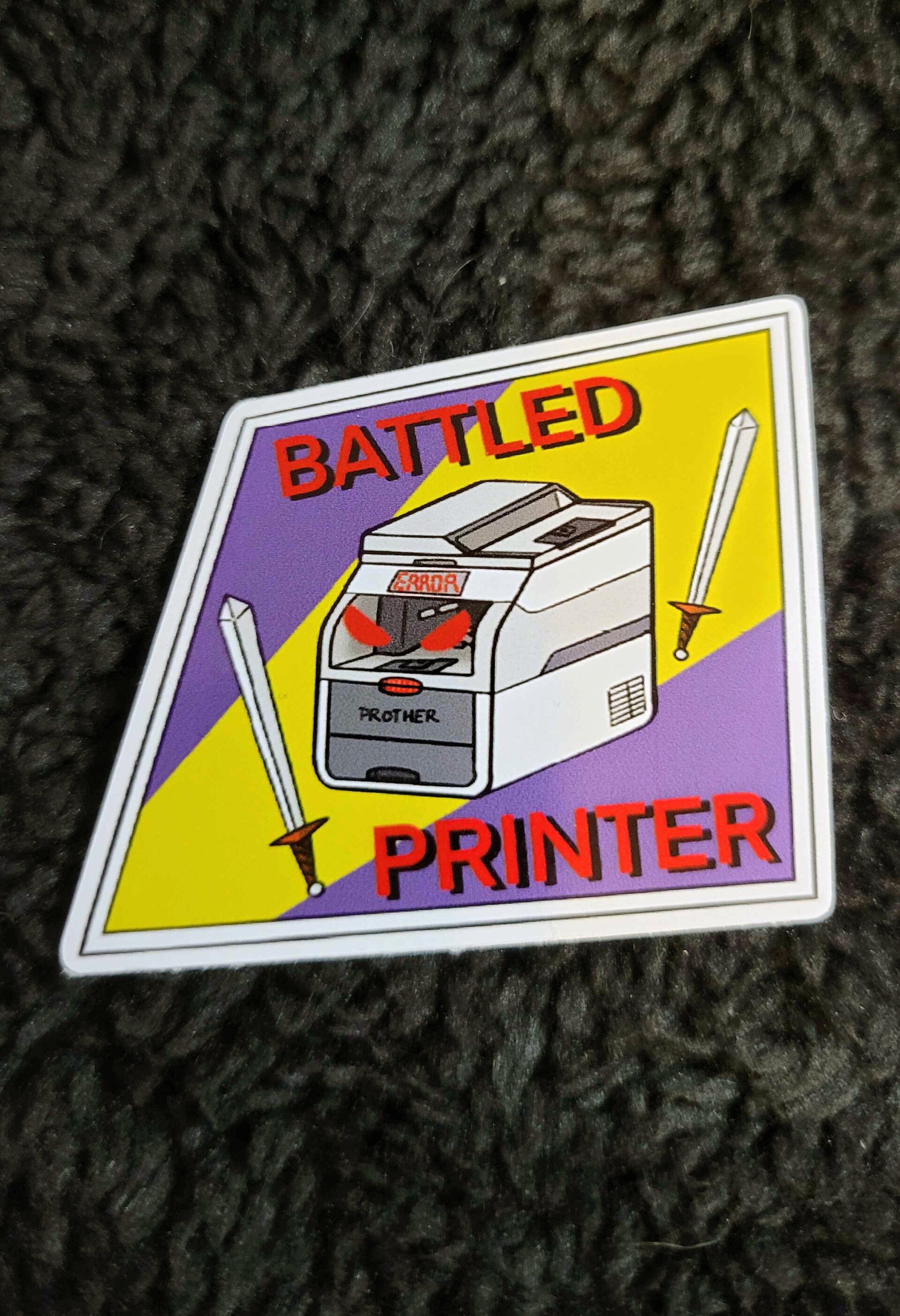 Battled Printer Sticker
