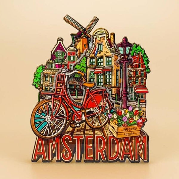 10001 - Magneet mdf/epoxy City vibes fiets Amsterdam