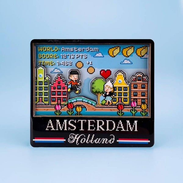 10005 - Magneet mdf/epoxy pixel art Amsterdam