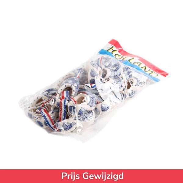 1020 - Klompjes keramiek 10 paar in zakje 5 cm - delftsblauw