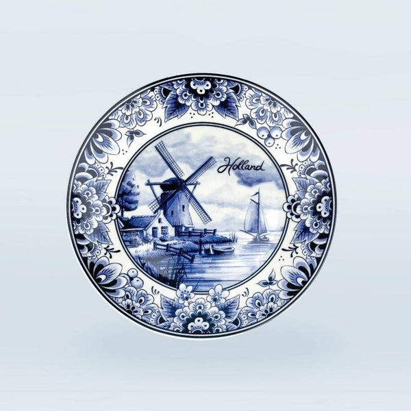 11201 - Bord molen 15 cm - delftsblauw