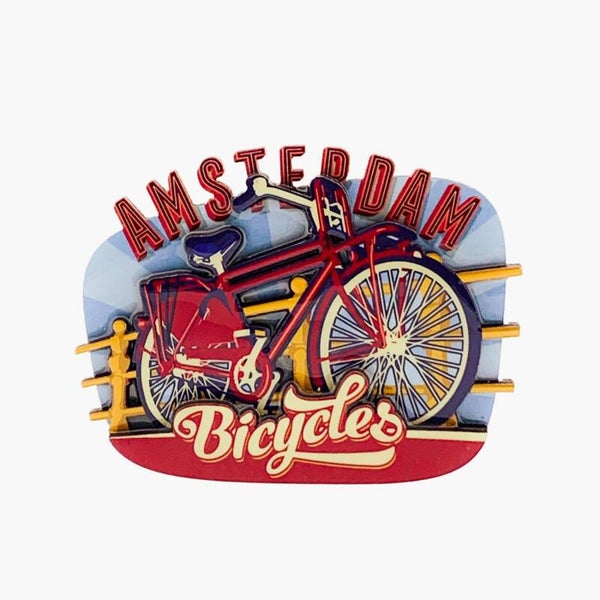 12060 -  Magneet mdf/epoxy vintage bicycles Amsterdam