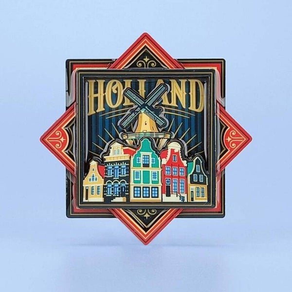 12097 - Magneet mdf/epoxy vintage octagon Holland