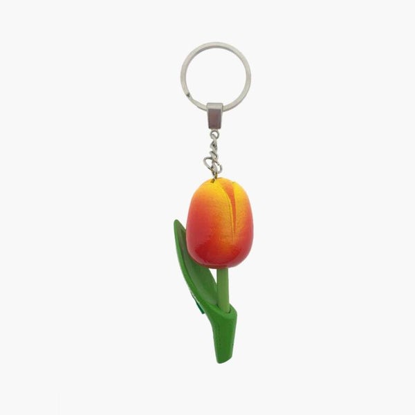12571 - Sleutelhanger hout tulp - oranje