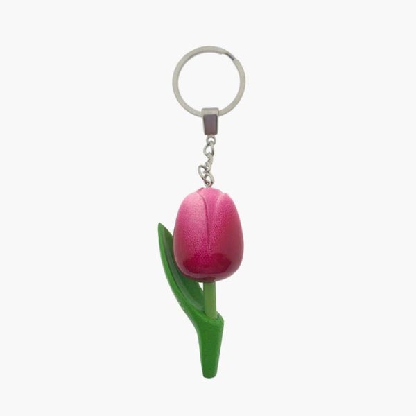 12575 - Sleutelhanger hout tulp - roze