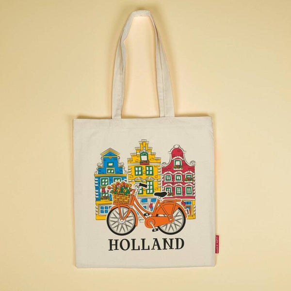 13315 - Tas katoen happy houses Holland