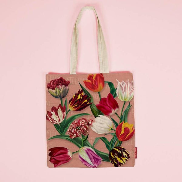 13321 - Tas katoen 'pretty tulips' - roze