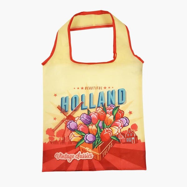 13340 - Opvouwbare tas vintage tulips Holland