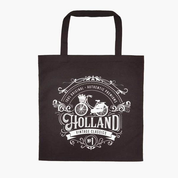 13356 - Tas katoen zwart fiets Holland