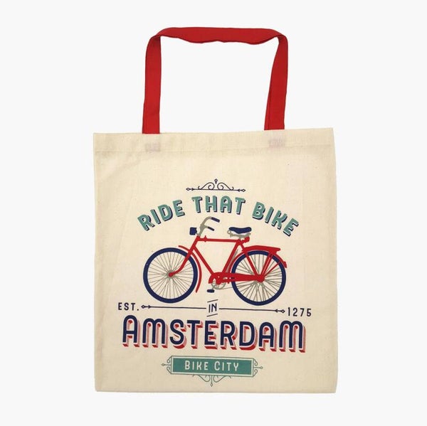 13358 - Tas katoen vintage ride that bike naturel Amsterdam
