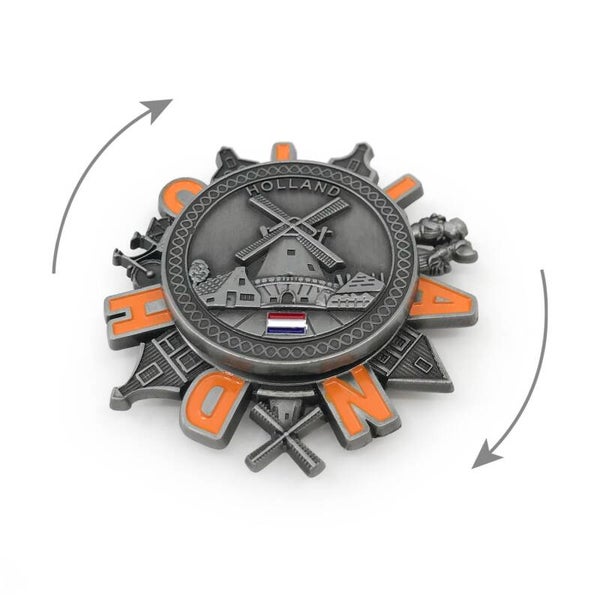 14204 - Magneet spinner molen Holland - tin
