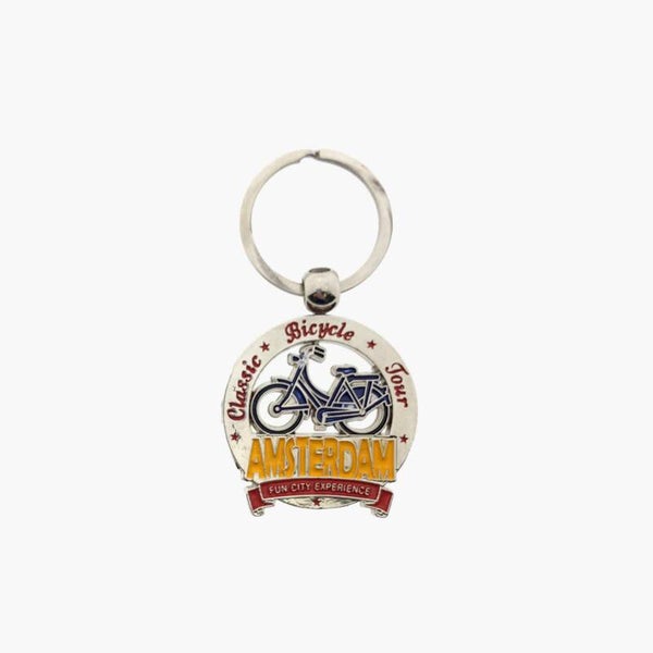 14635 - Sleutelhanger bicyle tour shiny Amsterdam - zilver