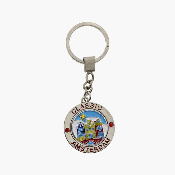 14653 - Sleutelhanger spinner classic Amsterdam - zilver