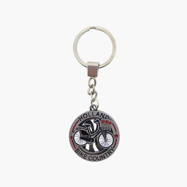 14676 -  Sleutelhanger spinner bike country Holland - tin