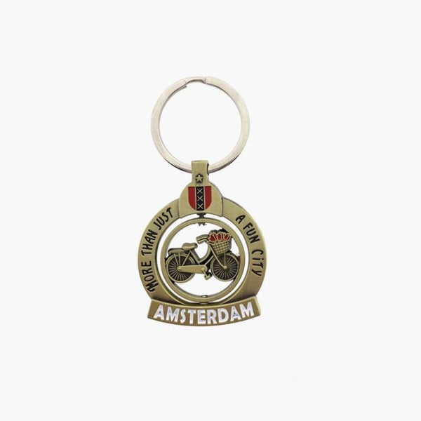 14689 - Sleutelhanger spinner fun city Amsterdam - brons