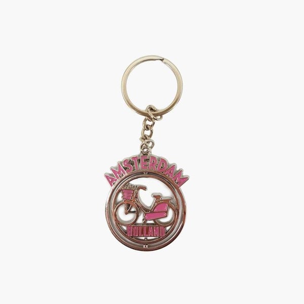 14910 - Sleutelhanger spinner 'monocolor' Amsterdam - roze
