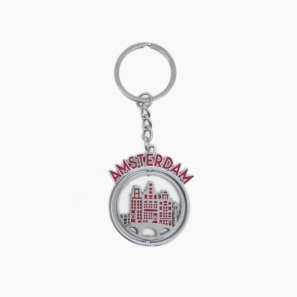 14916 - Sleutelhanger spinner 'monocolor' Amsterdam - rood