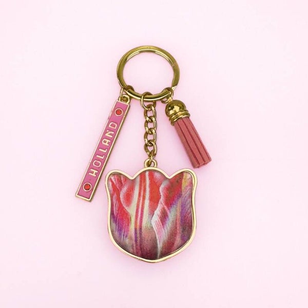14921 - Sleutelhanger pretty tulips Holland - lichtroze