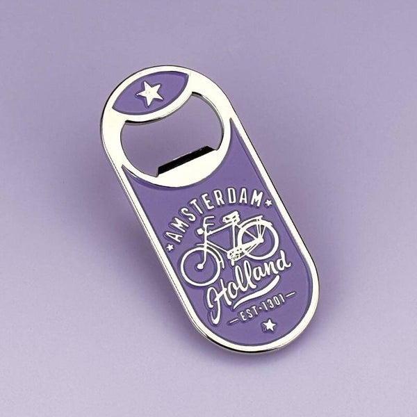 14952 - Magneet opener 'monocolor' Amsterdam - paars