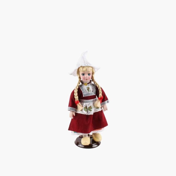 15009 - Pop porselein vrouw 20 cm - bordeaux
