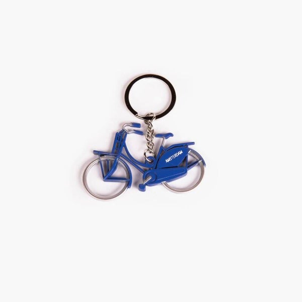 15364 -  Sleutelhanger fiets metallic Amsterdam - blauw